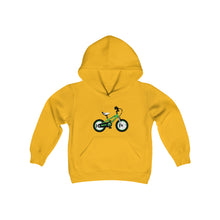 Load image into Gallery viewer, Green Bike Youth Heavy Blend Hooded Sweatshirt