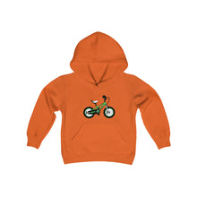 Load image into Gallery viewer, Green Bike Youth Heavy Blend Hooded Sweatshirt