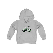 Load image into Gallery viewer, Green Bike Youth Heavy Blend Hooded Sweatshirt