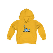 Load image into Gallery viewer, Blue Dino Youth Heavy Blend Hooded Sweatshirt