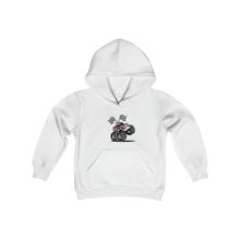 Load image into Gallery viewer, Pink Monster truck Youth Heavy Blend Hooded Sweatshirt