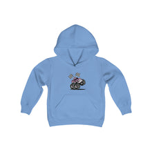 Load image into Gallery viewer, Pink Monster truck Youth Heavy Blend Hooded Sweatshirt
