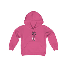 Load image into Gallery viewer, Ballerina Slippers Youth Heavy Blend Hooded Sweatshirt Red