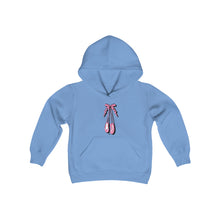 Load image into Gallery viewer, Ballerina Slippers Youth Heavy Blend Hooded Sweatshirt Blue