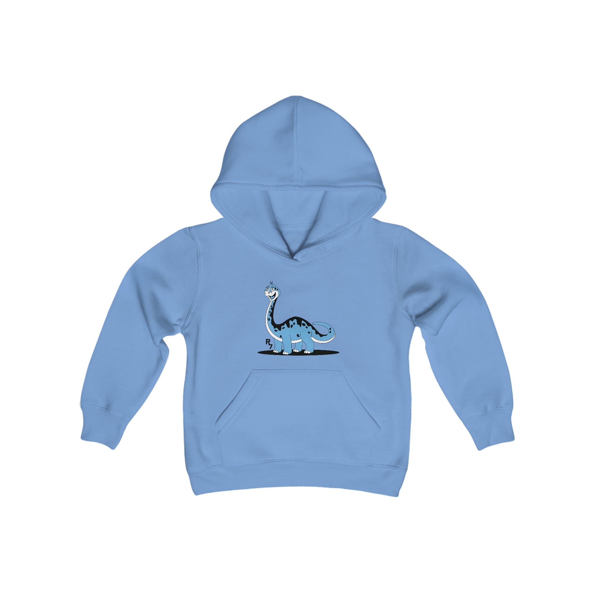 Blue Dino Youth Heavy Blend Hooded Sweatshirt