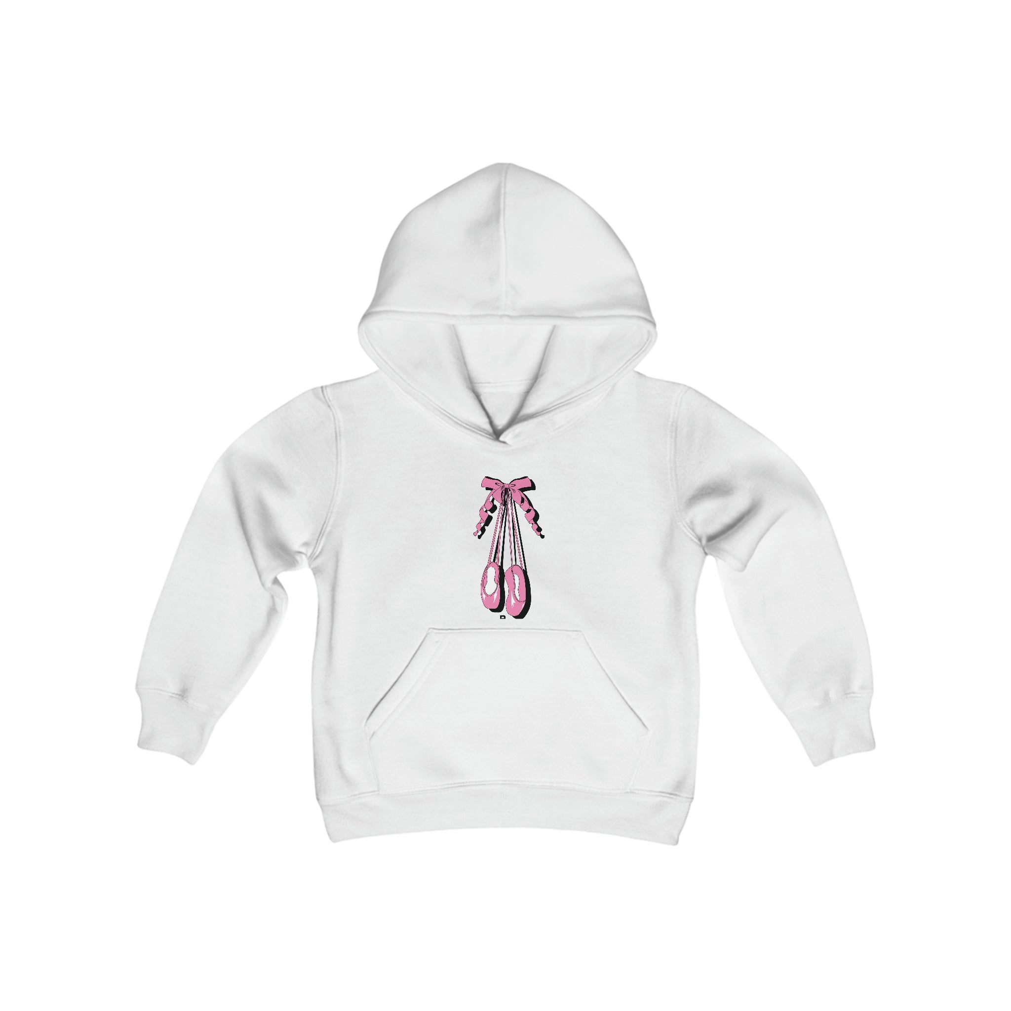 Ballerina Slippers Youth Heavy Blend Hooded Sweatshirt White