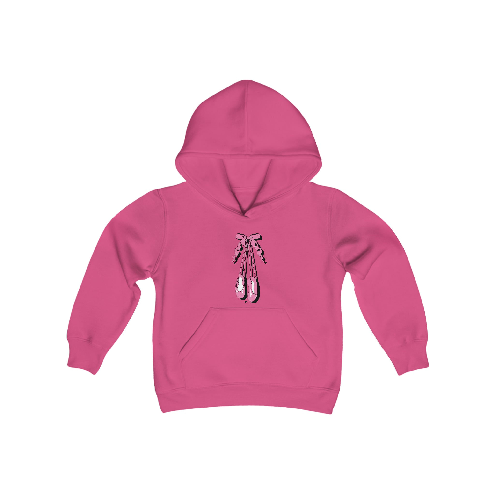 Ballerina Slippers Youth Heavy Blend Hooded Sweatshirt Red