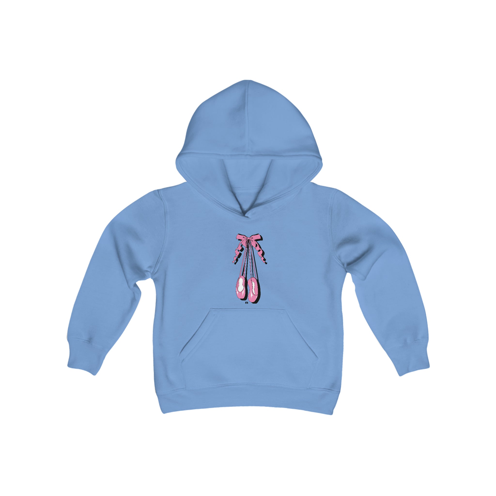 Ballerina Slippers Youth Heavy Blend Hooded Sweatshirt Blue