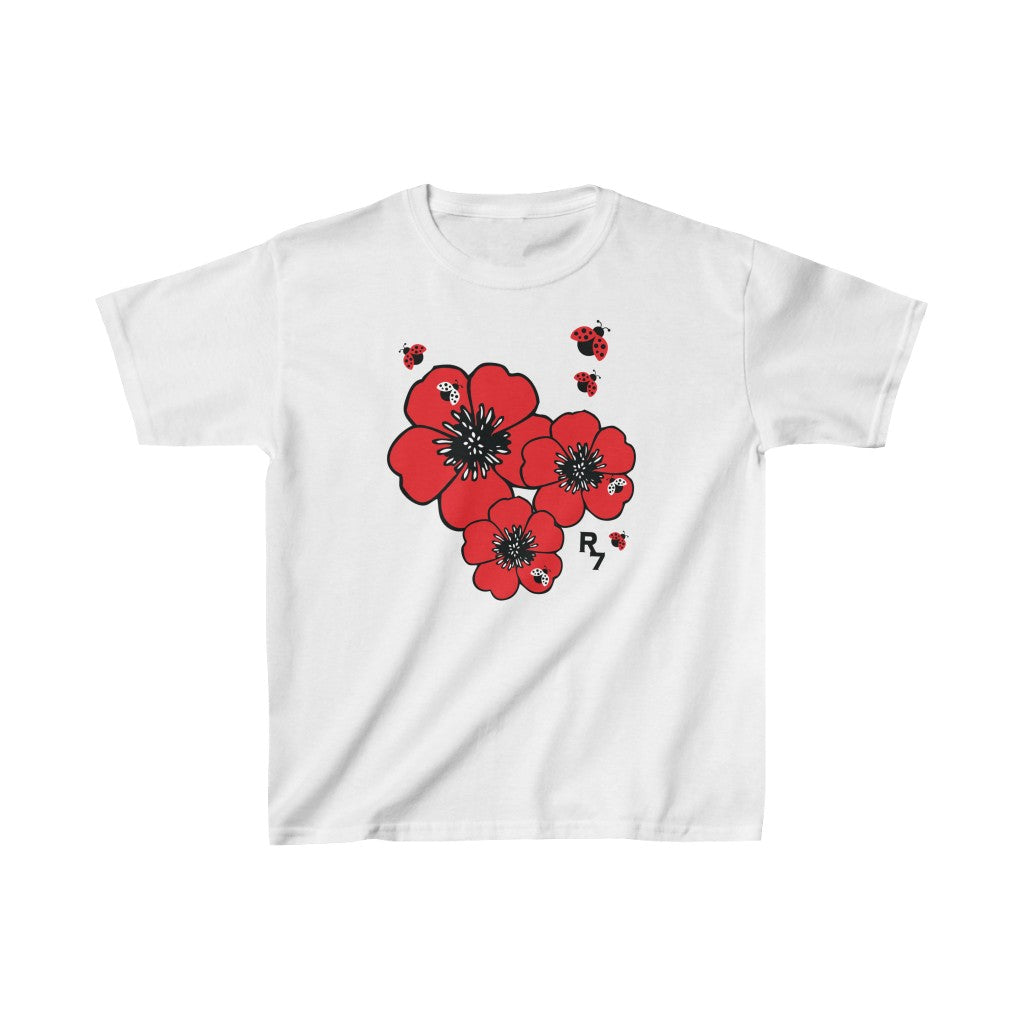 Three Hibiscuses with Ladybugs Tee