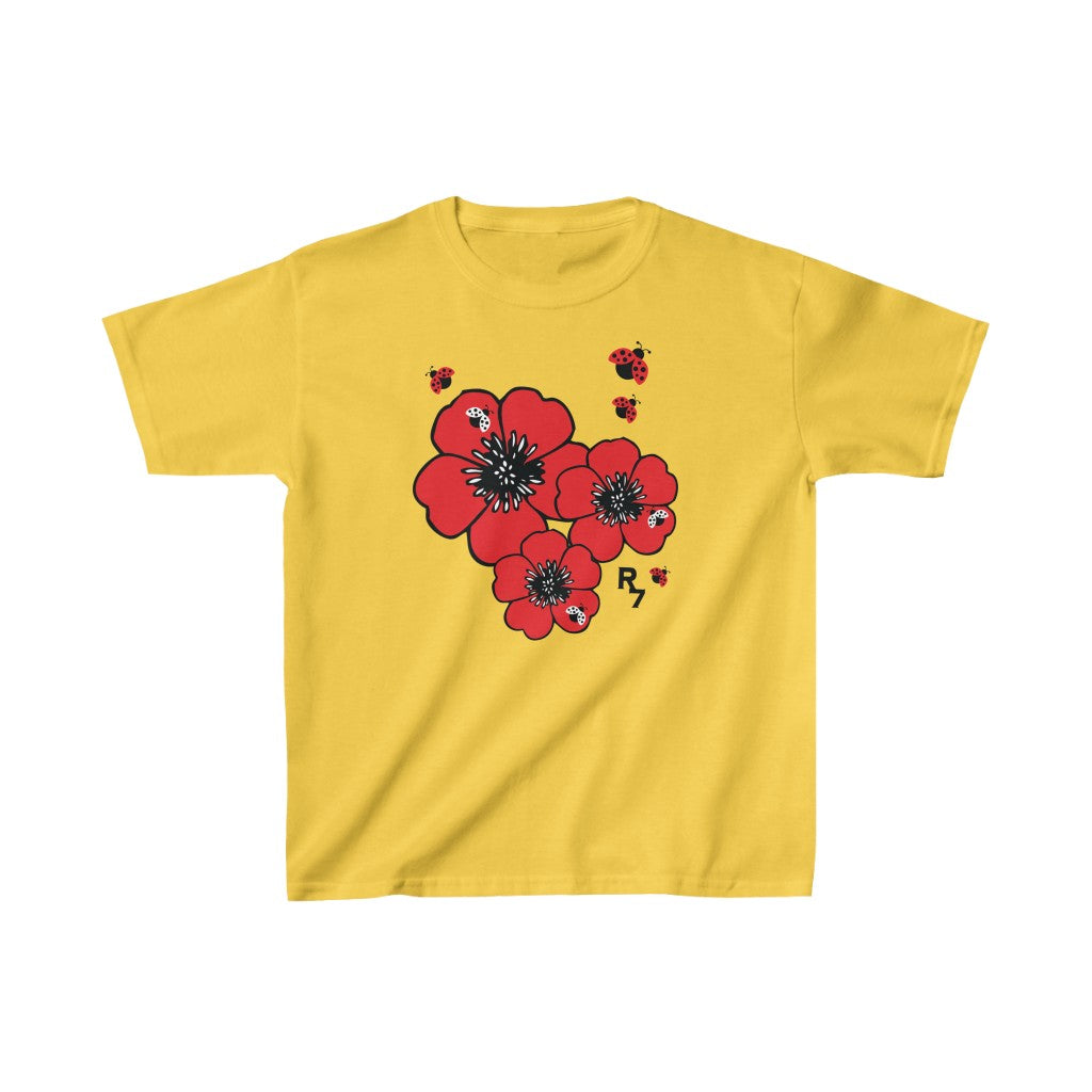 Three Hibiscuses with Ladybugs Tee