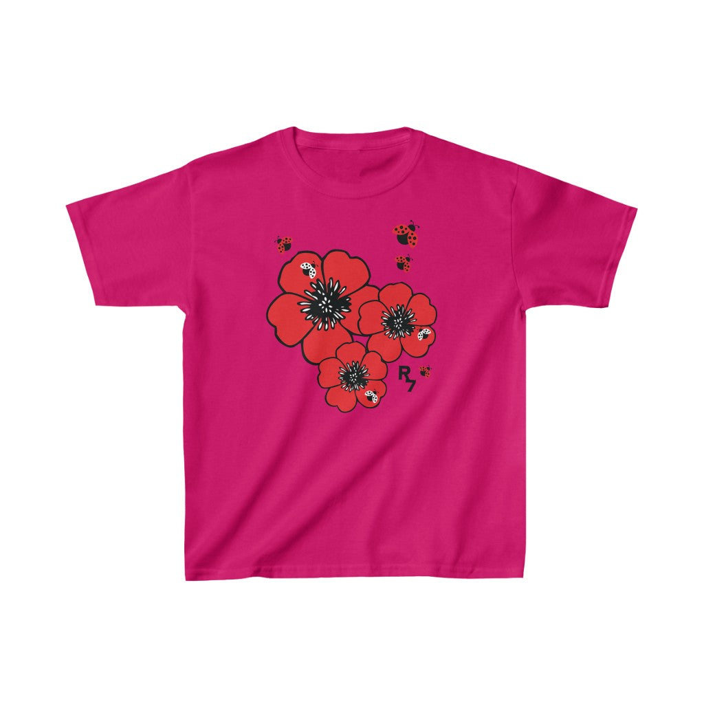 Three Hibiscuses with Ladybugs Tee