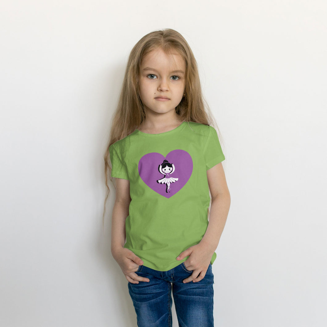 Purple Ballerina with Heart Tee